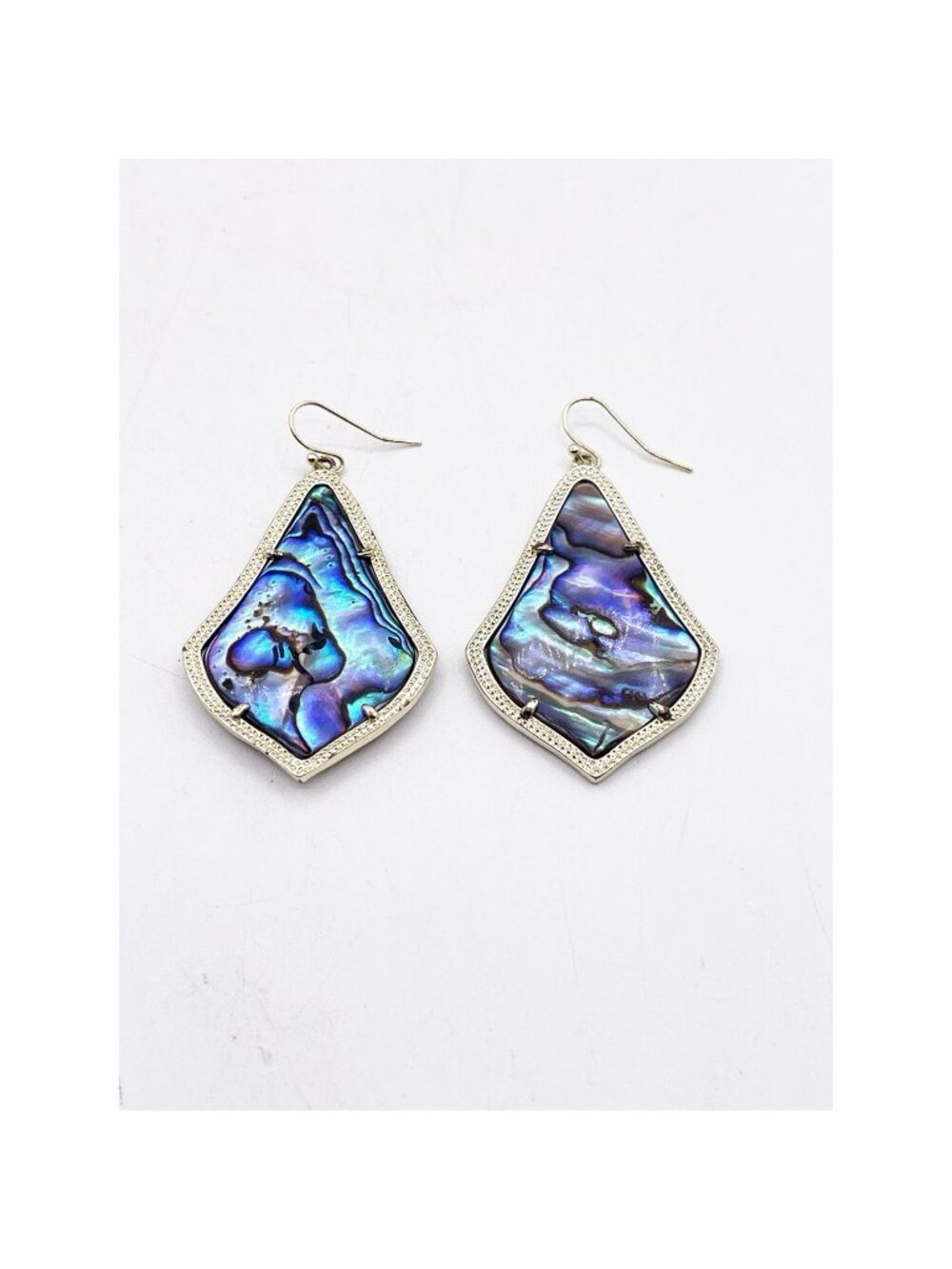 Unmarked Kendra Scott Alex Dangle/Drop Statement Earrings In Gold Tone Abalone